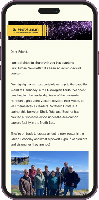 Newsletter on a phone